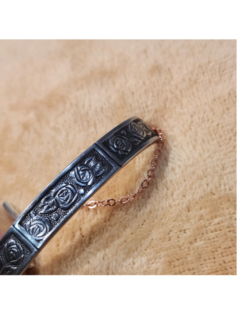 Floral Rose pattern Silverwear Bracelet handmade jewelry